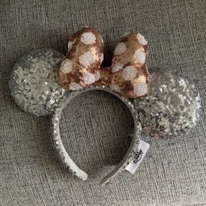 Silver and rose gold Minnie ears